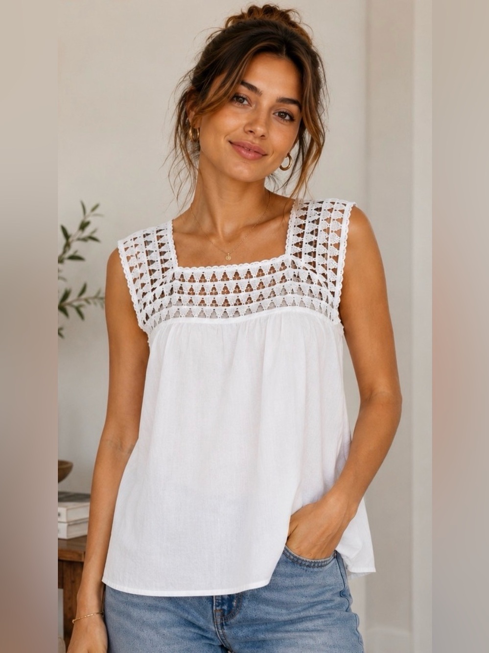 A.L.C. White Lace Blouse Top S